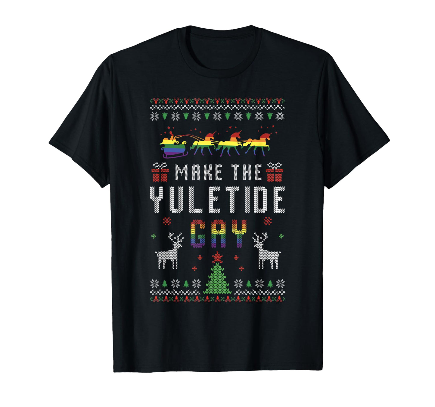 180g pure cotton round neck single side printed t-shirt, ugly christmas LGBTQ pride Santa Claus made Christmas gay t-shirt, casual t-shirts for men and women, perfect t-shirt for holiday gift, Christmas gift, 2025 gift, New Year gift