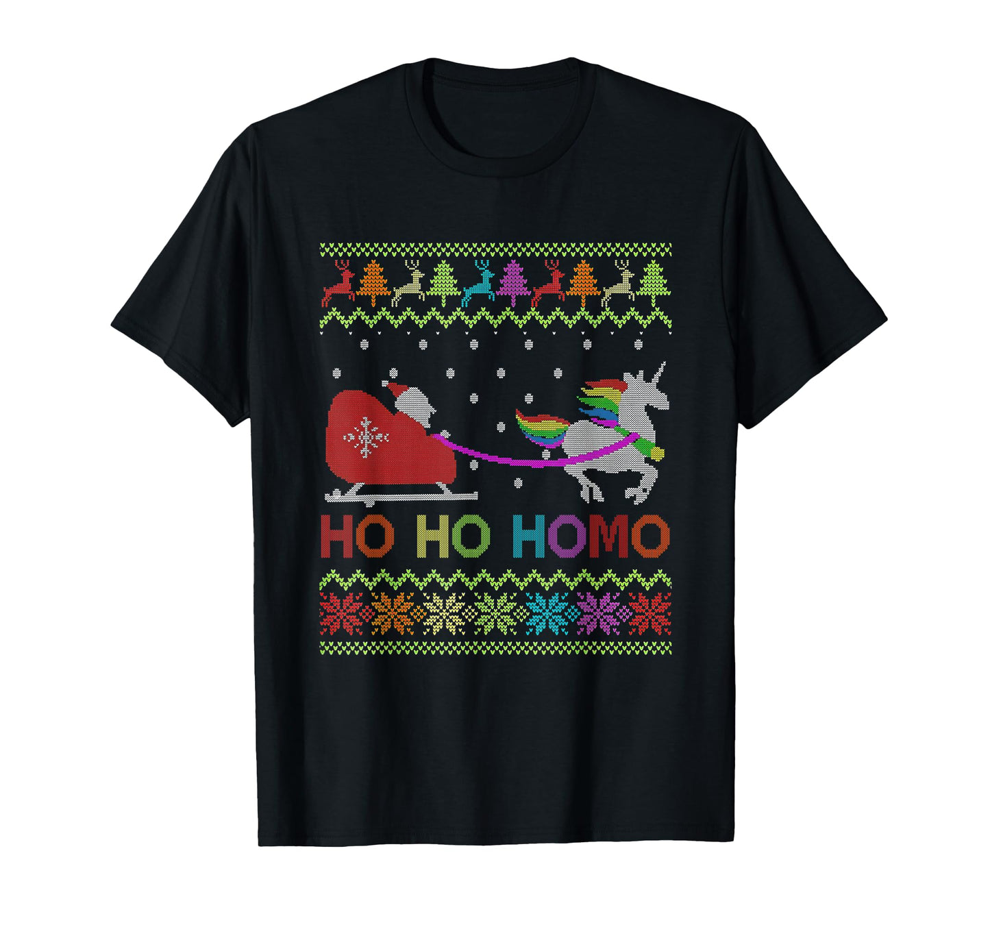 180g pure cotton round neck single side printed T-shirt, HoHo Homo gay Christmas sweater LGBT Pride LGBTQ Proud Ally T-shirt, casual T-shirt for men and women, perfect T-shirt for holiday gifts, Christmas gifts, 2025 gifts, New Year gifts